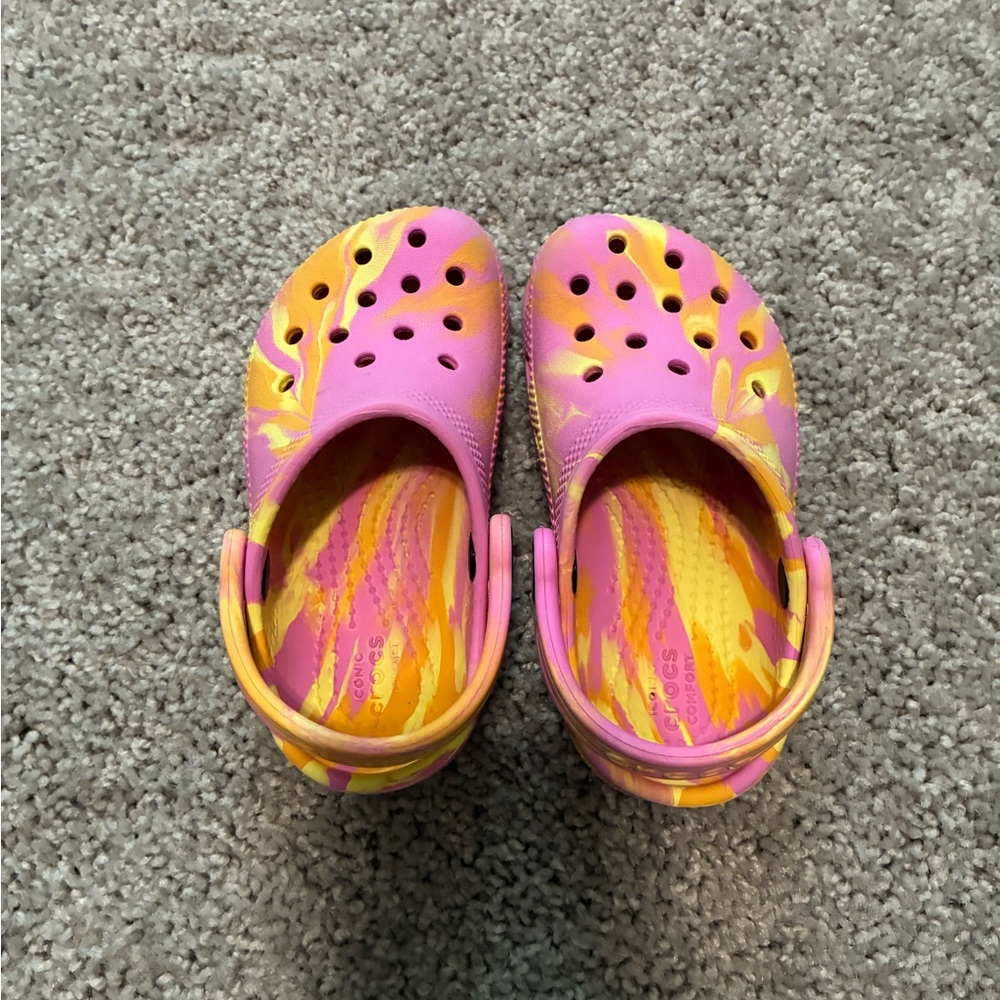 CROCS Kids' Vibrant Pink and Yellow Sandals